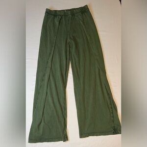 Anthropologie Daily Practice Boho Wide Leg Pants Olive Green Lounge Yoga XS